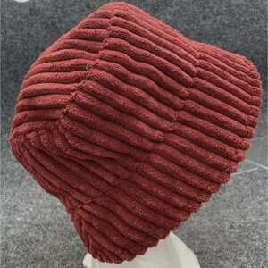 A.N.A. Bucket Hat Ribbed Corduroy Style Burnt Red Mauve Wide Brim One Size OSFA